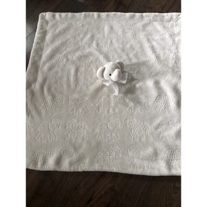 Baby Beth Bazzar Ivory Elephant Embossed Baby Blanket 30" Security